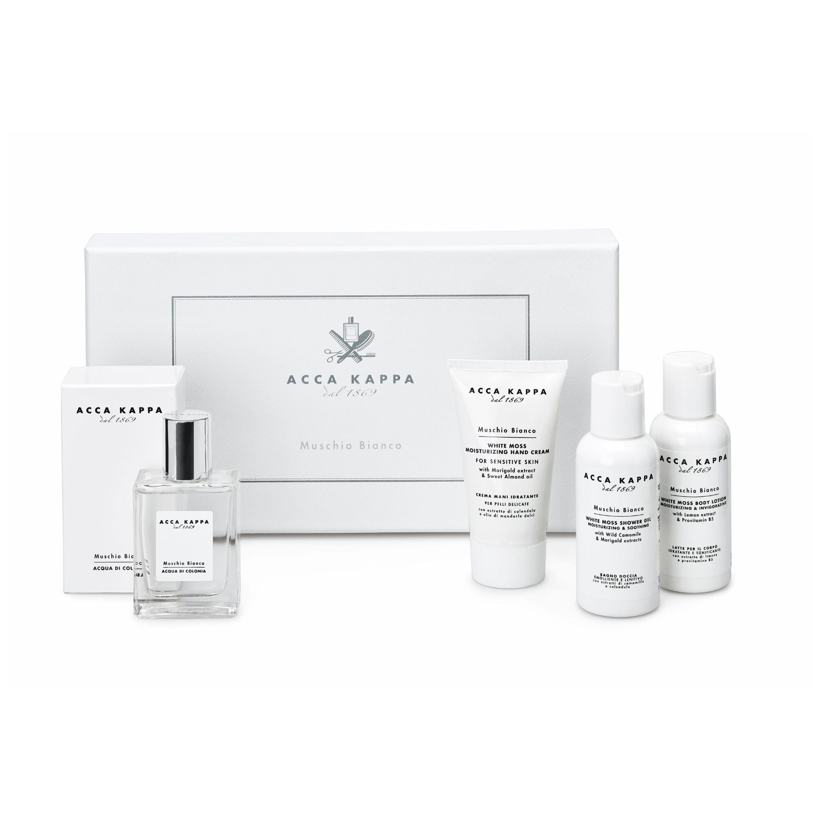 White Moss Eau De Cologne, Shower Gel, Body Lotion & Hand Cream Gift Set