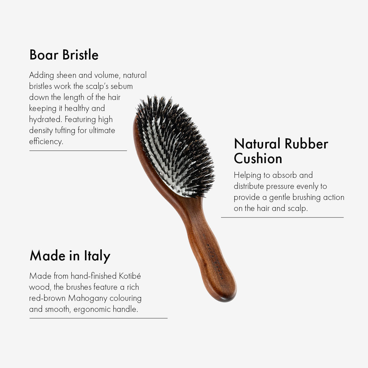 ACCA KAPPA Classic Oval Brush - Pure Bristle - Information