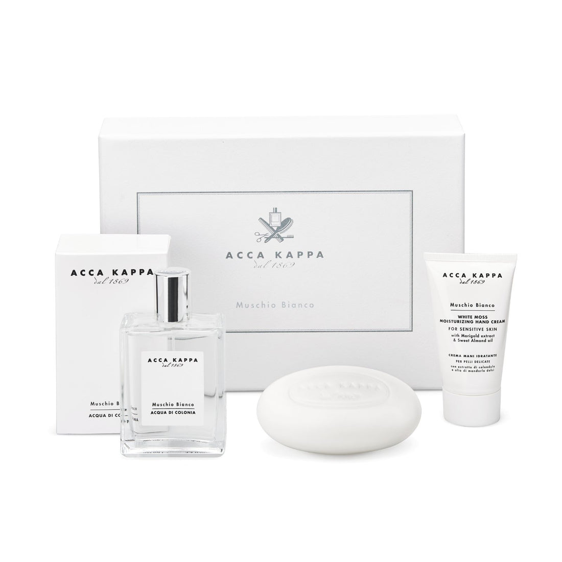White Moss Eau De Cologne, Soap &amp; Hand Cream Gift Set