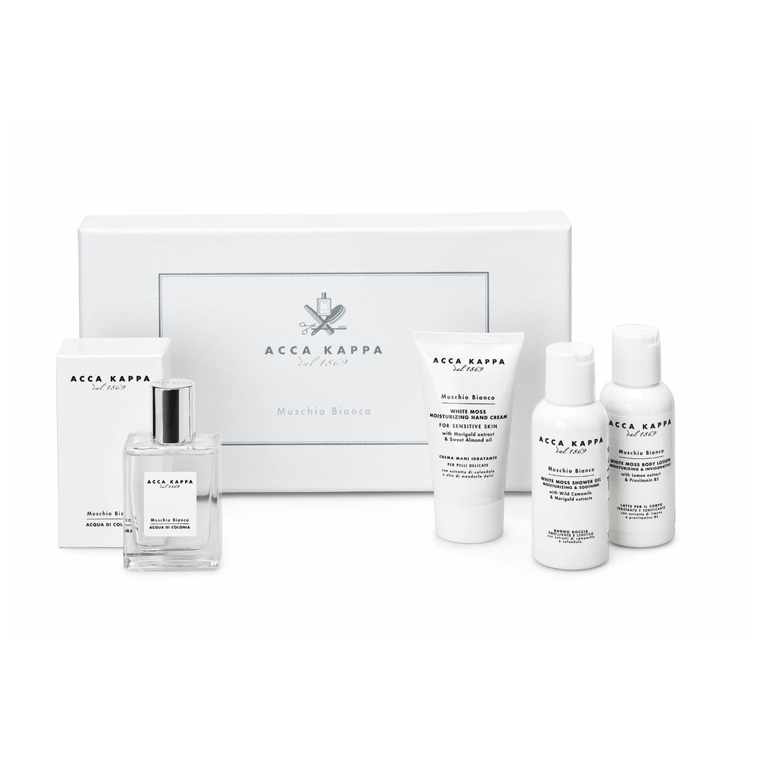 White Moss Eau De Cologne, Shower Gel, Body Lotion &amp; Hand Cream Gift Set