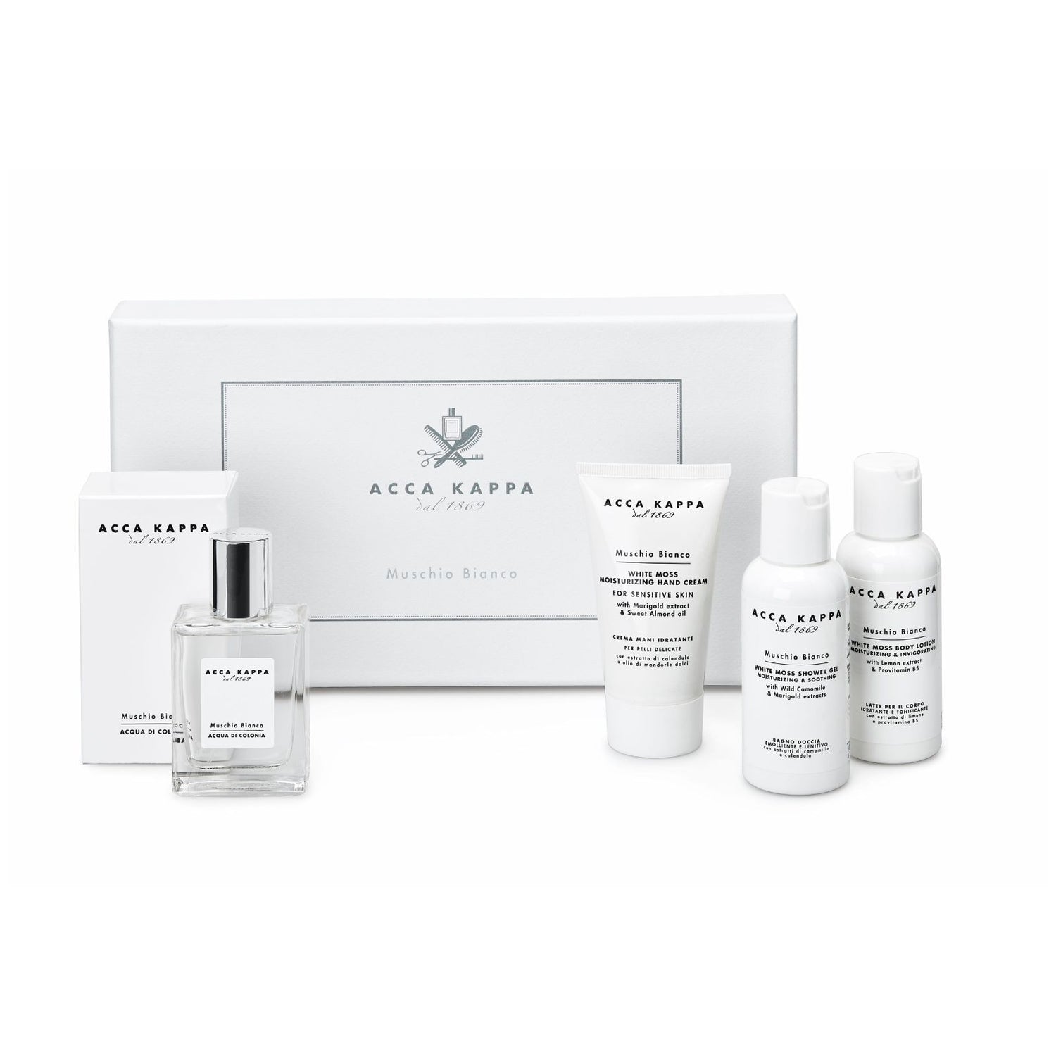 White Moss Eau De Cologne, Shower Gel, Body Lotion &amp; Hand Cream Gift Set