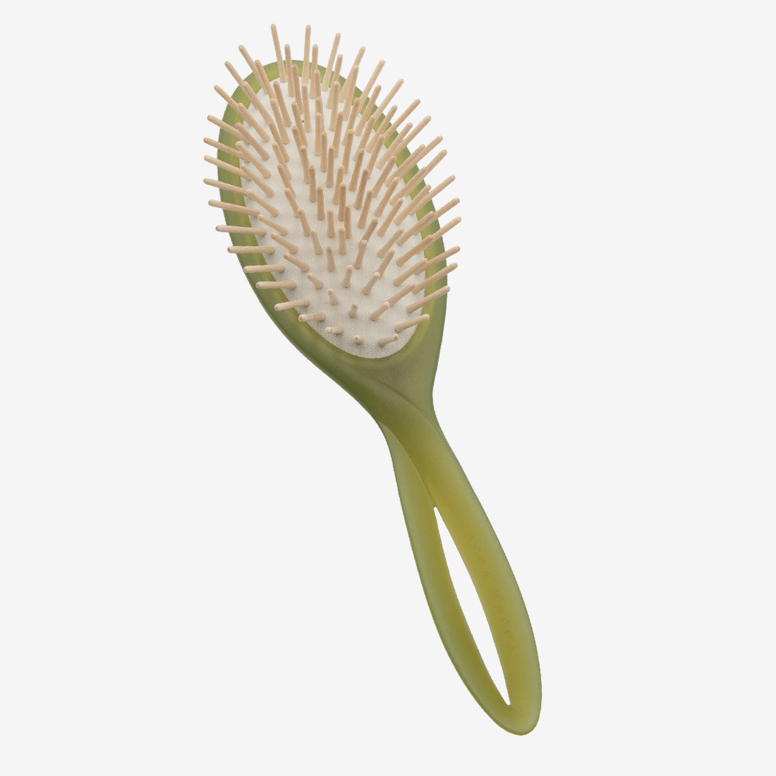 Infinito Hair Brush, Long Wooden Pins in Forest Green