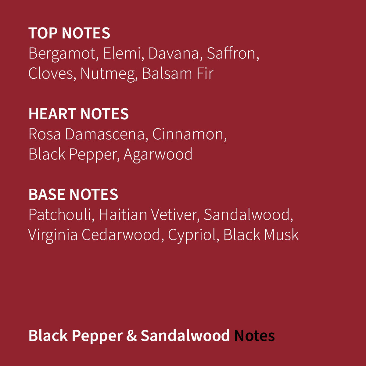Black Pepper &amp; Sandalwood Eau de Parfum